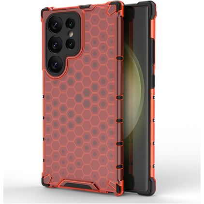 Mobigear Honeycomb Samsung Galaxy S24 Ultra Hardcase Back cover Antiurto - Rosso