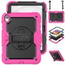 Mobigear SureGrip Xtreme iPad 10 (2022) Fodral Hårdplast / Silikon Skal + Axelrem + Ställ - Svart / Rosa