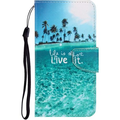 Mobigear Design Huawei P40 Lite E Wallet case - Life is short