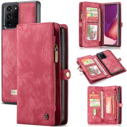 CaseMe 008 Samsung Galaxy Note 20 Ultra 2-i-1-plånboksfodral med löstagbart skal med sedelfack - Röd