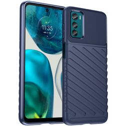 Mobigear Groove Motorola Moto G42 Fleksibel TPU Bagsidecover - Blå