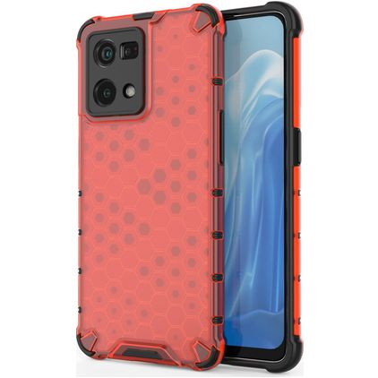 Mobigear Honeycomb OPPO Reno 7 4G Fodral Hårdplast Skal Stötsäkert - Röd