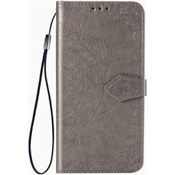 Mobigear Mandala Motorola Edge (2020) Lompakkokotelo + Setelitasku - Harmaa