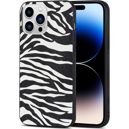 Mobigear Safari iPhone 14 Pro Max Flexibel TPU Skal - Zebra