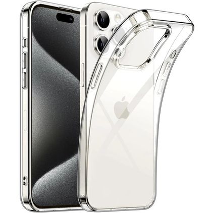 Mobigear Basics Läpinäkyvä iPhone 15 Pro Joustava TPU Suojakuori - Läpinäkyvä