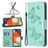 Mobigear Butterfly Samsung Galaxy A13 4G Pungetui med Seddelrum - Turkis