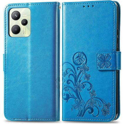 Mobigear Clover Realme C35 Knížkové pouzdro Peněženka - Modrá