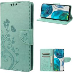 Mobigear Flowers Motorola Moto G52 Funda tipo libro Cartera - Verde