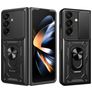 Mobigear Armor Ring Cam Slide Samsung Galaxy Z Fold 8 Ultra Hard Case Back cover Shockproof with Ring Holder and Camera Slider - Black