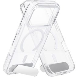 Mobiparts Hardcover Transparent iPhone 18 Pro MagSafe Fodral Hårdplast Skal med ställ - Transparent