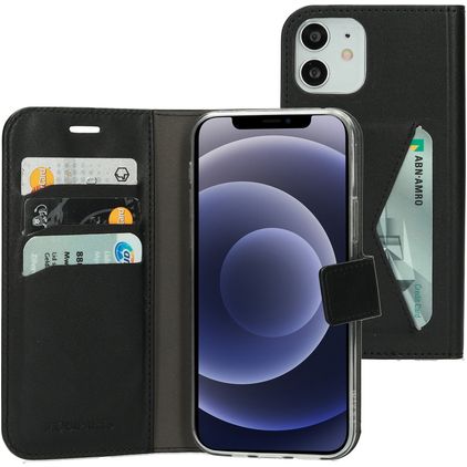 Mobiparts Classic Wallet iPhone 12 Funda tipo libro Cartera - Negro