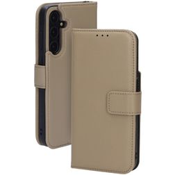 Mobiparts Samsung Galaxy A35 Piel auténtica Funda tipo libro Cartera - Topo