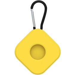 Mobigear Square Key Apple AirTag Suojakotelo Joustava Silikoni Avaimenperä - Keltainen