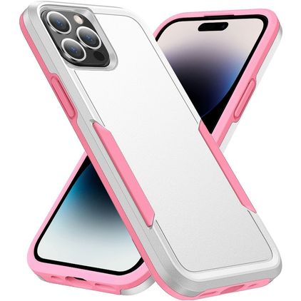 Mobigear Heavy Armor iPhone 14 Pro Hardcase Back cover Antiurto - Bianco / Rosa