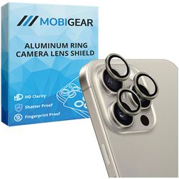 Mobigear Single iPhone 15 Pro Tempered Glass Camera Lens Protector - Case Friendly - Silver