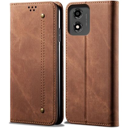 Mobigear Ranch Motorola Moto E14 Pungetui med Seddelrum - Brun