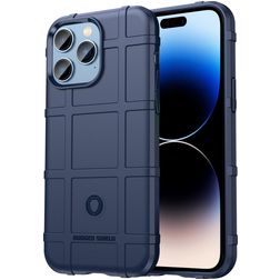 Mobigear Rugged Shield iPhone 14 Pro TPU flexível Capa traseira Antichoque - Azul