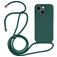 Mobigear Lanyard iPhone 14 Plus Silicone Cover con cordino - Verde scuro