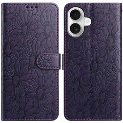 Mobigear Flowers iPhone 17 Pungetui med Seddelrum - Lilla