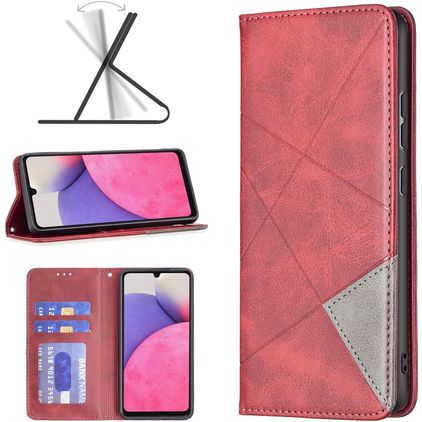 Mobigear Rhombus Slim Samsung Galaxy A33 Plånboksfodral - Röd
