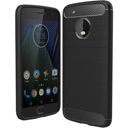 Mobigear Brushed Slim Motorola Moto G5 Plus TPU flessibile Back cover - Nero