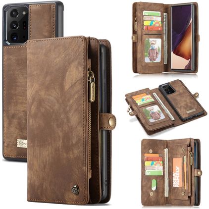 CaseMe 008 Samsung Galaxy Note 20 Ultra Funda tipo libro 2 en 1 con carcasa extraíble Cartera - Marrón