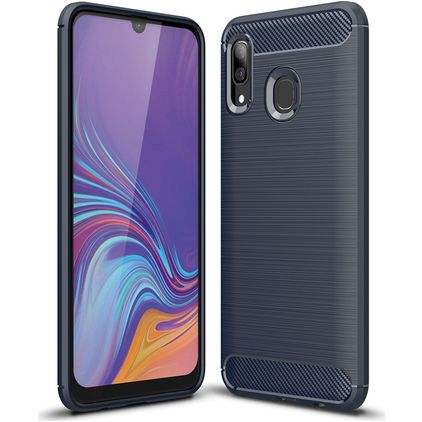 Mobigear Brushed Slim Samsung Galaxy A40 Fleksibel TPU Bagsidecover - Marineblå