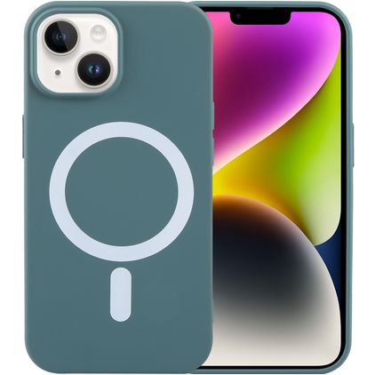 Mobigear Rubber Touch iPhone 15 Silicone MagSafe Back cover - Green
