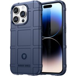 Mobigear Rugged Shield iPhone 15 Pro Max TPU flessibile Back cover Antiurto - Blu