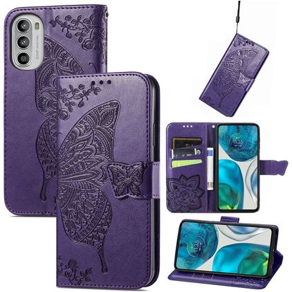 Mobigear Butterfly Motorola Moto G52 Wallet case - Purple