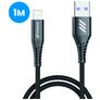 Kabel Mobigear Nylon USB-A na Apple Lightning MFI 1 m - Černá