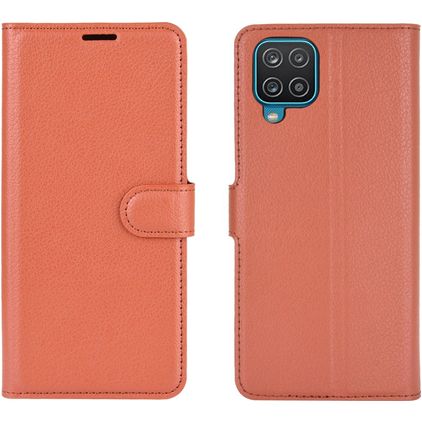 Mobigear Classic Samsung Galaxy A12 Lompakkokotelo + Setelitasku - Konjakki