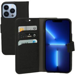 Mobiparts Saffiano Wallet iPhone 13 Pro Pungetui med Seddelrum - Sort