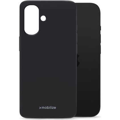 Mobilize Rubber Gelly iPhone 16 TPU flexible Carcasa - Negro