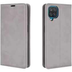 Mobigear Retro Slim Samsung Galaxy A12 Cover a libro portafoglio - Grigio