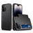 Mobigear Card iPhone 15 Pro Max Funda Plástico rígido Carcasa Antigolpes con tarjetero - Negro