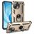 Mobigear Armor Ring Xiaomi Mi 11 Lite Plástico rígido Capa traseira Antichoque com anel - Dourado