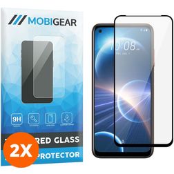 Mobigear Premium HTC Desire 22 Pro Vidro temperado Película de ecrã - Compatível com capas - Preto (Pack de 2)