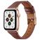 Mobigear Napoli Aito nahka Apple Watch Ranneke Solki - 42/41/40/38 mm - Ruskea