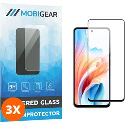 Mobigear Premium OPPO A38 Vidro temperado Película de ecrã - Compatível com capas - Preto (Pack de 3)