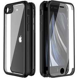 Valenta Full Cover iPhone 8 Tempered glass Back cover Shockproof - Black