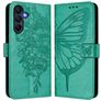 Mobigear Flowers Samsung Galaxy A17 Lompakkokotelo + Setelitasku - Vihreä