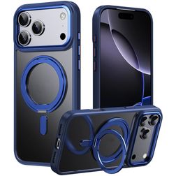 Mobigear Frosted Mag iPhone 17 Pro Max MagSafe Funda Plástico rígido Carcasa con soporte - Azul