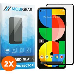Mobigear Premium Google Pixel 5a 5G Glas Skærmbeskytter - Case Friendly - Sort (2-pak)