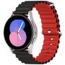 Mobigear Ocean Silikone Smartwatch Urrem Spændelås - 22 mm - Sort / Rød