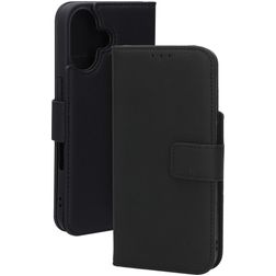 Mobiparts Wallet iPhone 16 MagSafe Aito nahka Lompakkokotelo + Setelitasku - Musta