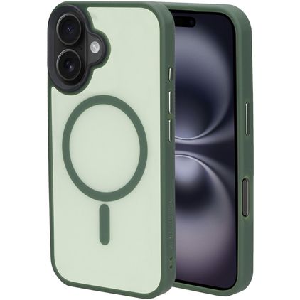 Mobiparts Hardcover iPhone 16 MagSafe Plástico rígido Capa traseira - Satin Green