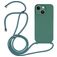 Mobigear Lanyard iPhone 14 Silikone Cover med snor - Grøn