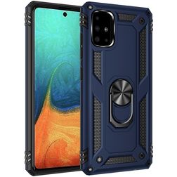 Mobigear Armor Ring Samsung Galaxy A71 Hardcase Back cover Antiurto con anello - Blu