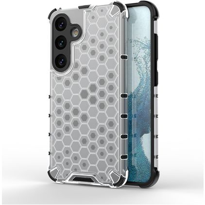 Mobigear Honeycomb Samsung Galaxy S24 Funda Plástico rígido Carcasa Antigolpes - Blanco